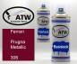 Preview: Ferrari, Prugna Metallic, 306: 400ml Sprühdose + 400ml Klarlack - Set, von ATW Autoteile West.